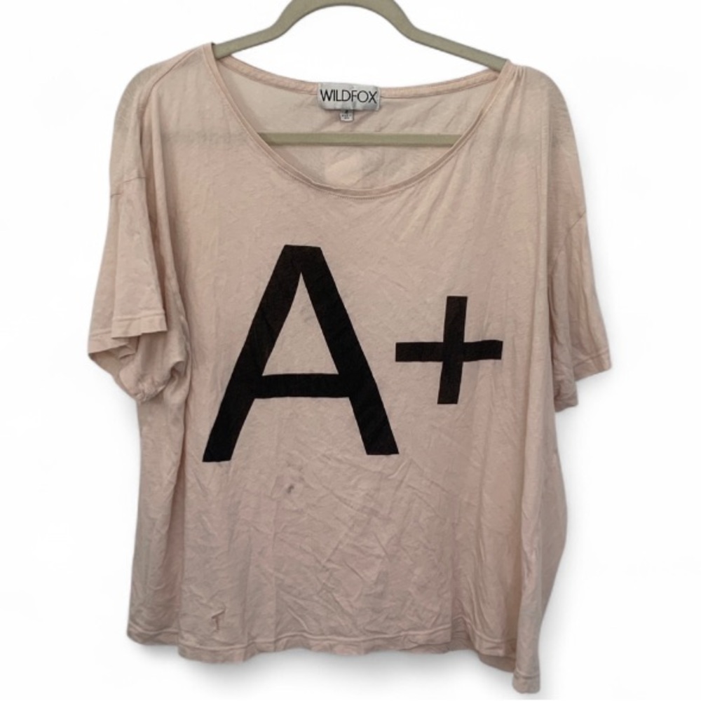 Wildfox A+ Light Pink Short Sleeve Tee Shirt